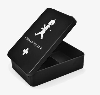 Medicinskåp Svart från Solstickan med ikonisk logotyp