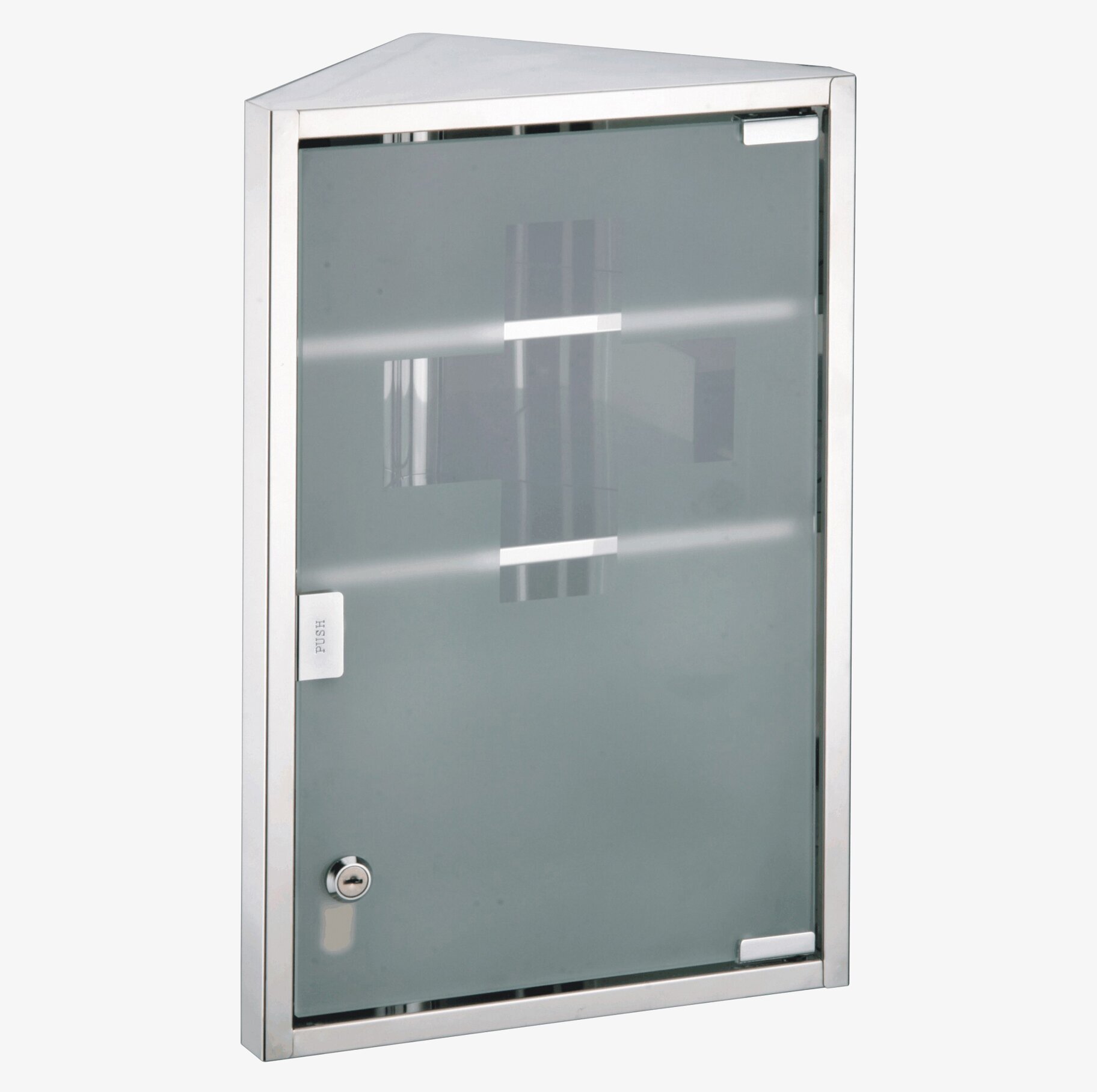 Hörnskåp Medicin från Demerx i rostfritt stål och glas