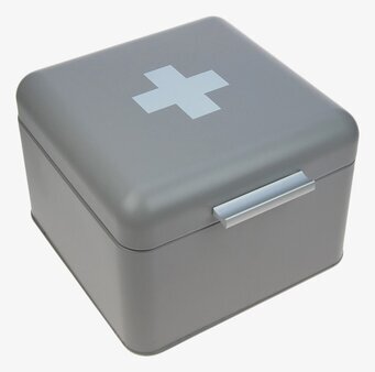 Bild av modern plåtburk för säker medicinförvaring