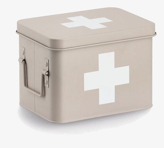 Plåtburk Medicin Beige Zeller Plåtburkar Metallburkar