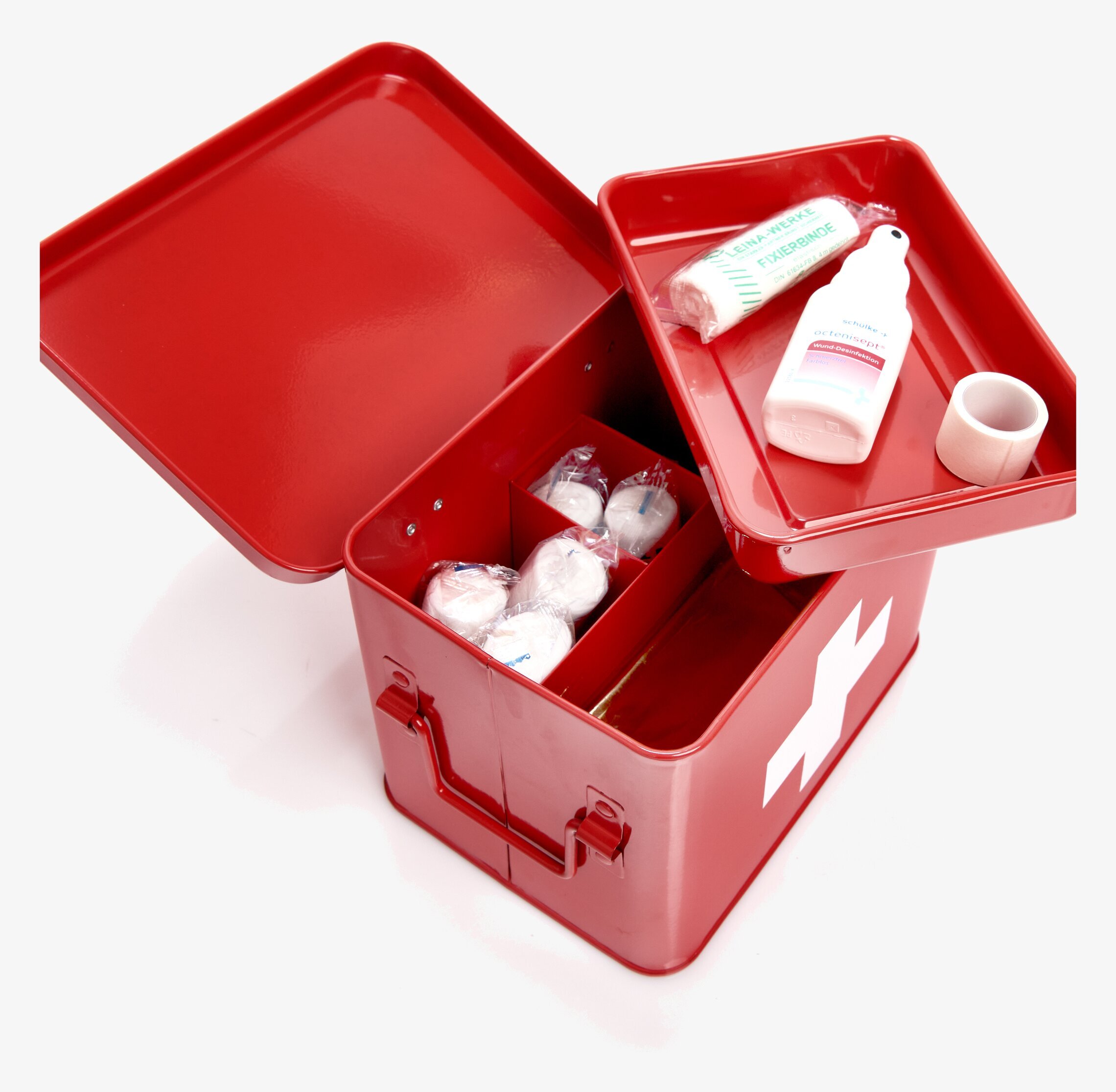 Plåtburk Medicin Röd Liten Zeller Plåtburkar Metallburkar