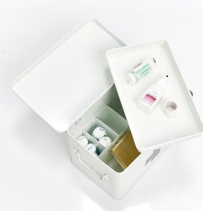 Bild av organiserad medicinförvaring med praktisk design